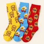 Breakfast Riot Socks, 3 Pairs, front view
