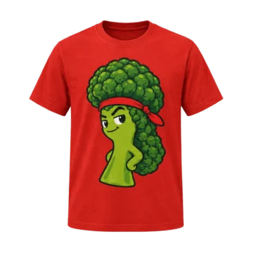 Broccoli Mullet Tee, back or side view