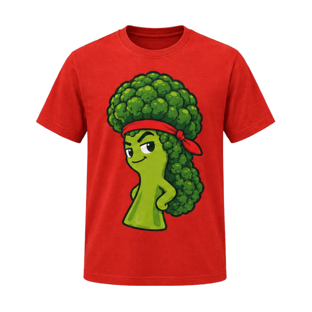 Broccoli Mullet Tee, back or side view