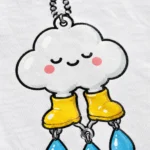Cloud in Wellies Tee close up