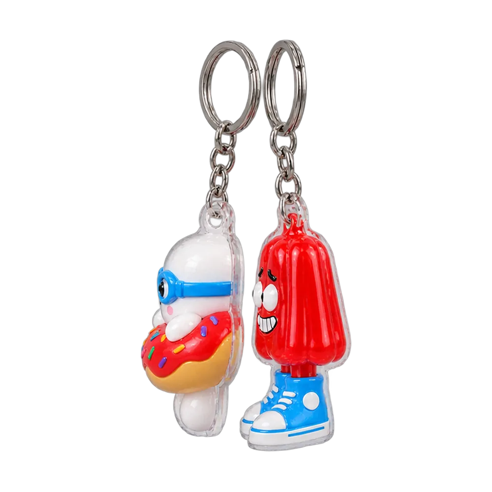 Donut Float & Jelly in High-Tops Keychain Duo, back or side view