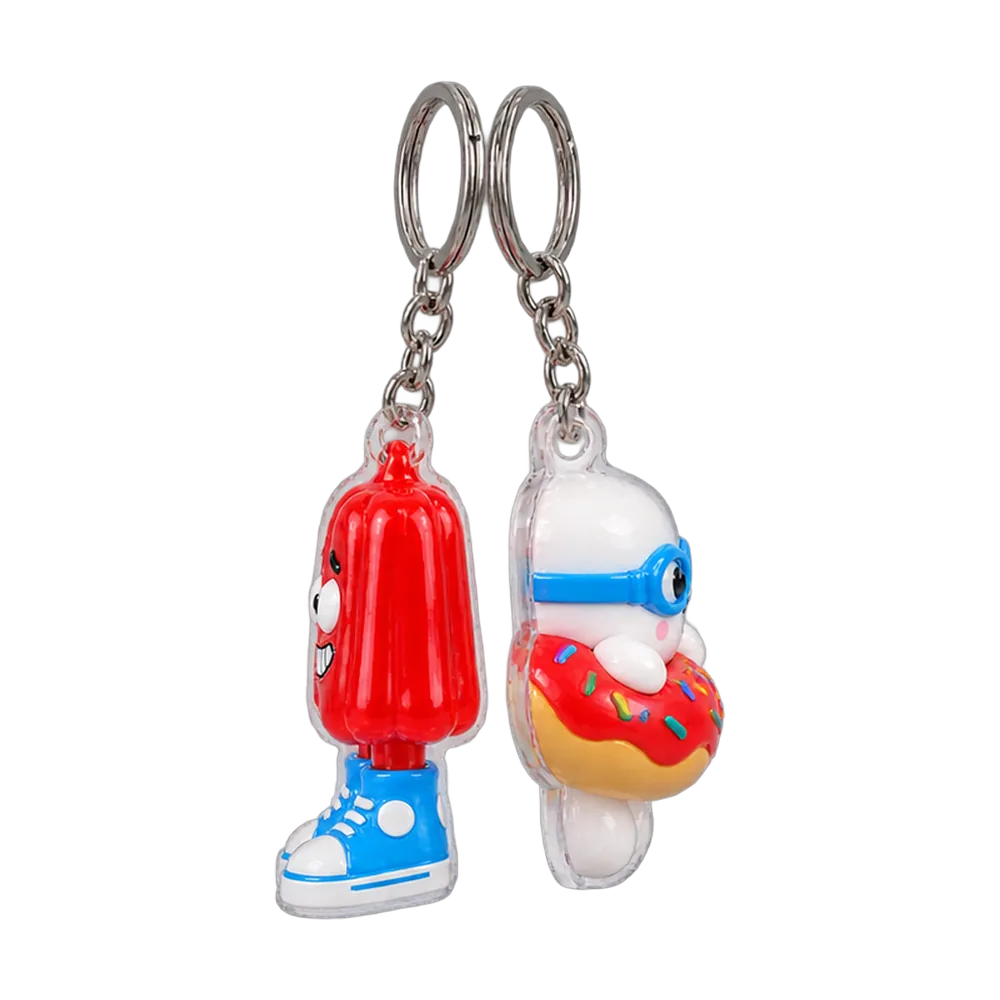 Donut Float & Jelly in High-Tops Keychain Duo, back or side view