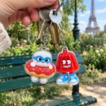 Donut Float & Jelly in High-Tops Keychain Duo worn or in use