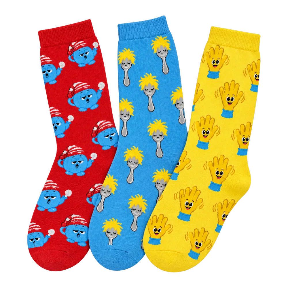 Kitchen Drawer Socks, 3 Pairs, back or side view