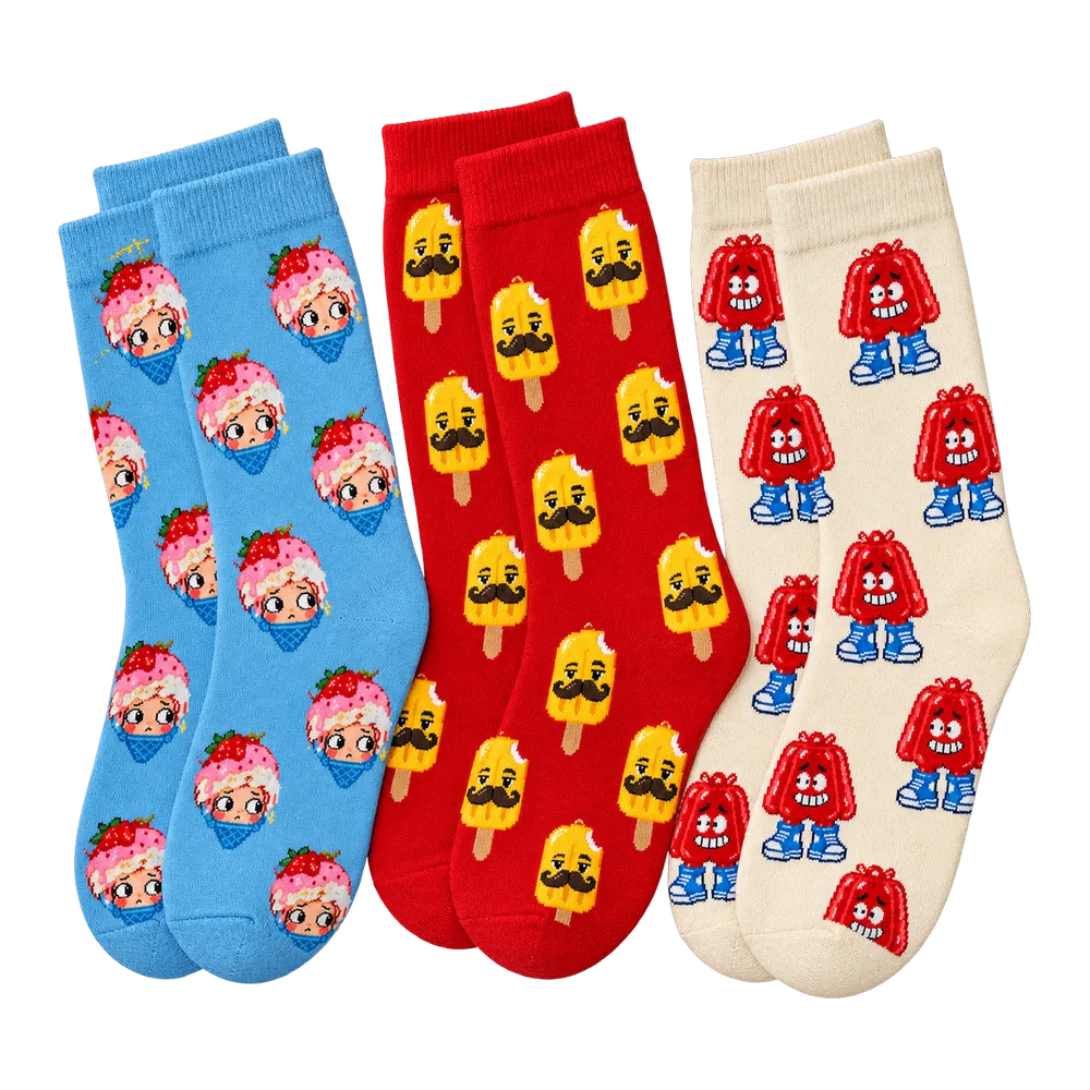 Melt Down Socks, 3 Pairs, back or side view
