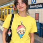 Melting Helmet Tee worn or in use