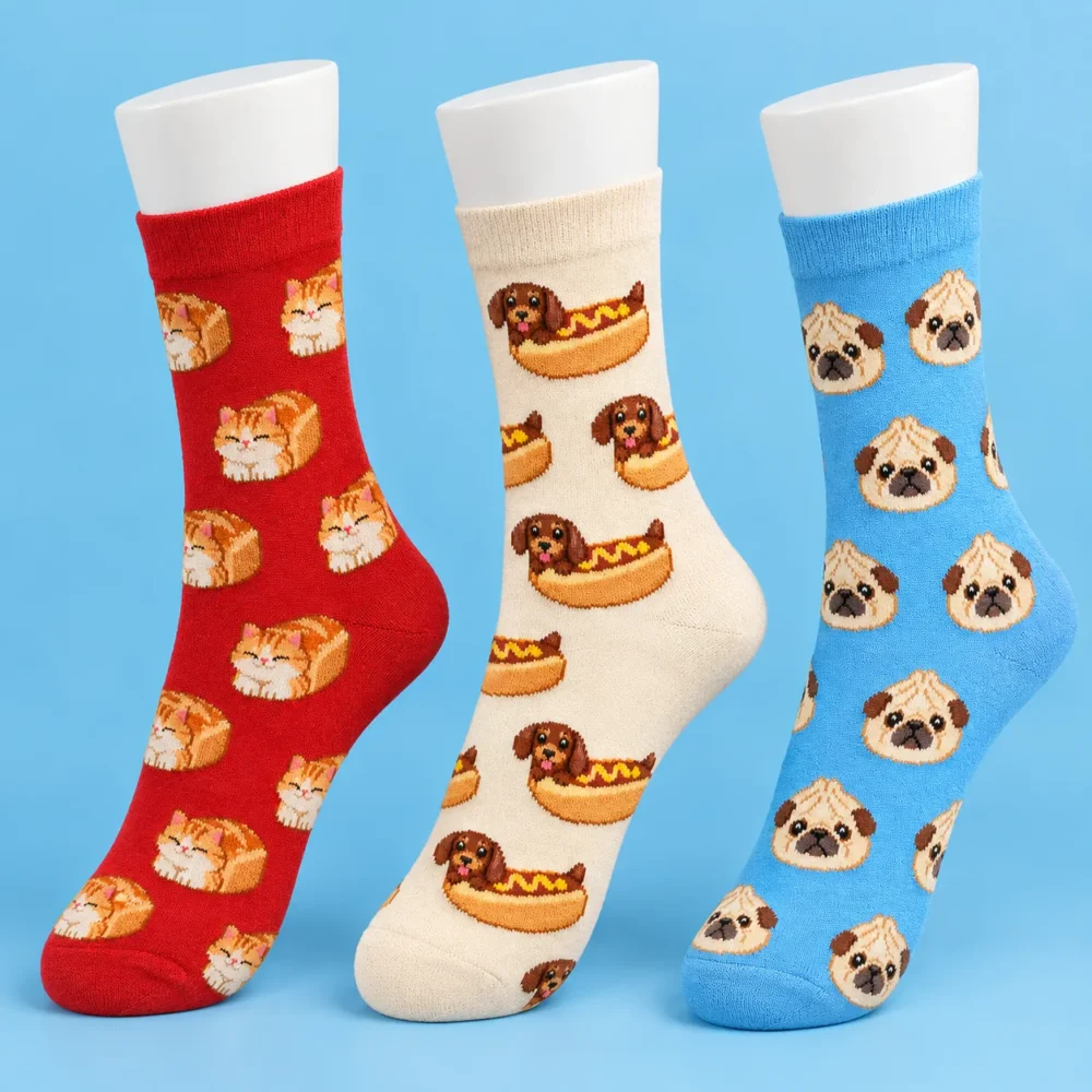 Odd Pets Socks, 3 Pairs, back or side view