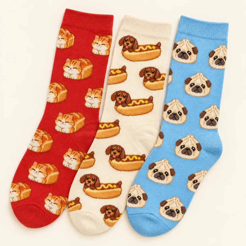 Odd Pets Socks, 3 Pairs, front view