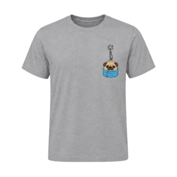 Pug Dumpling Pocket Tee, back or side view