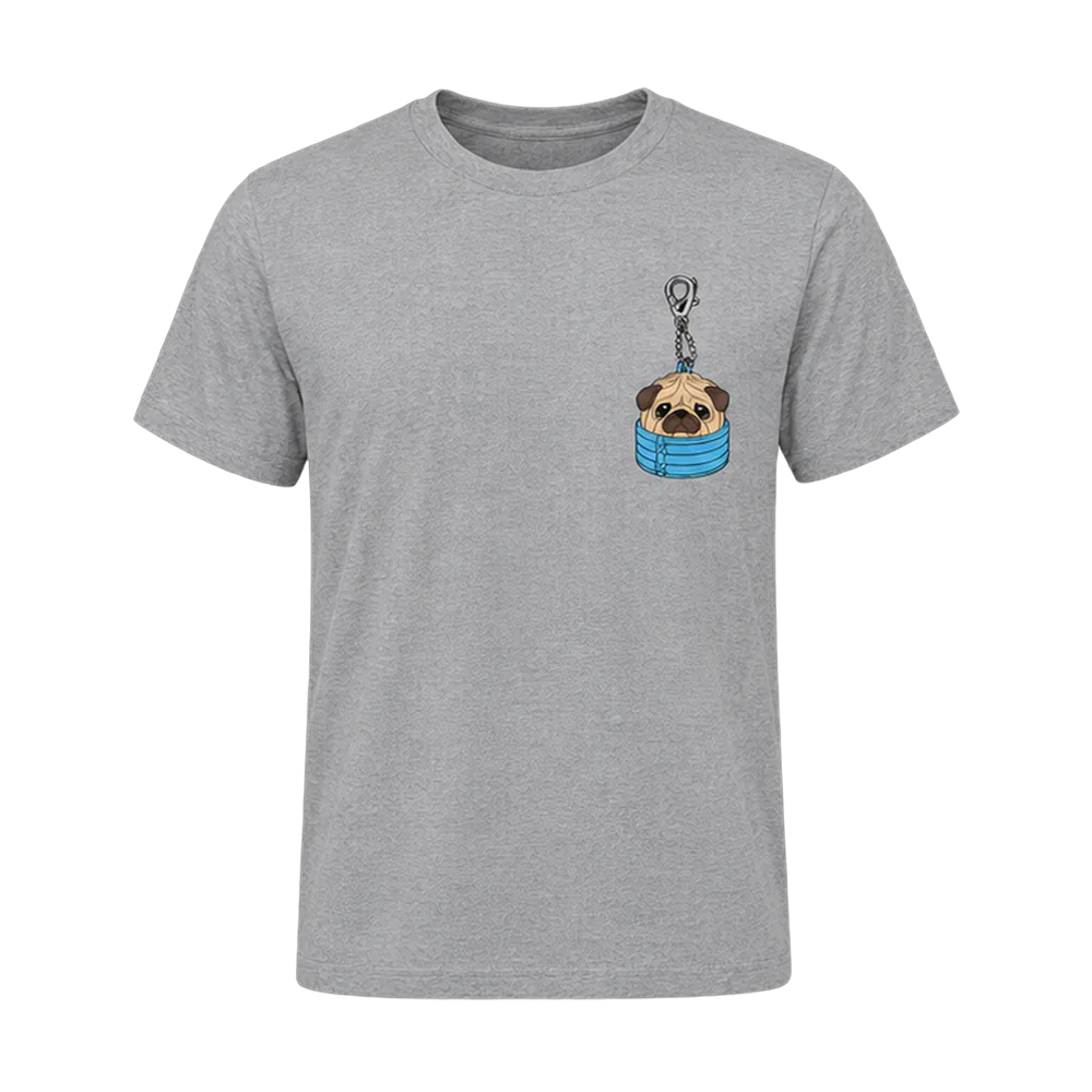 Pug Dumpling Pocket Tee, back or side view