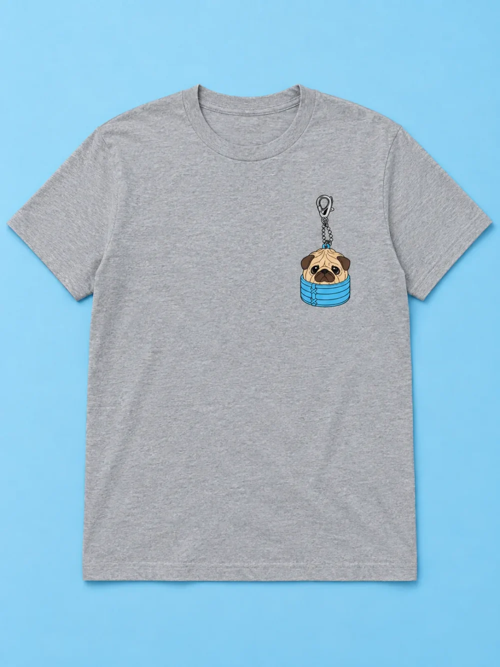 Pug Dumpling Pocket Tee, front view