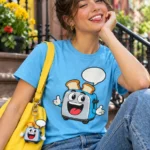 Talking Toaster Tee worn or in use