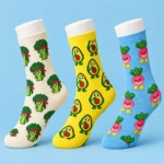 Veg Out Socks, 3 Pairs, back or side view
