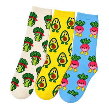 Veg Out Socks, 3 Pairs, back or side view