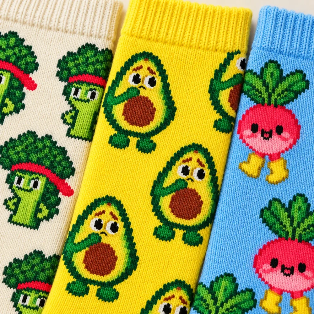 Veg Out Socks, 3 Pairs close up