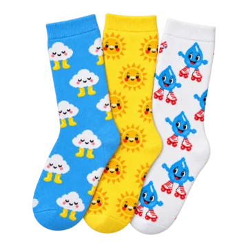Weather Report Socks, 3 Pairs, back or side view